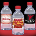 12 oz. Custom Label Spring Water w/Red Flat Cap - Clear Bottle